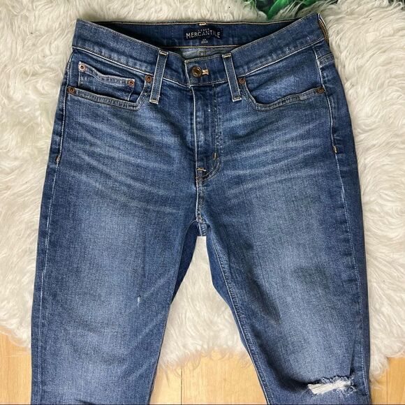 J. Crew Mercantile blue jeans distressed style casual size 25 - Picture 11 of 11